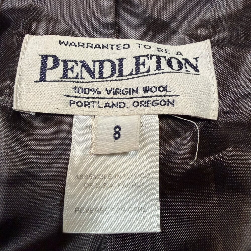 Vintage Pendleton Blazer 100% Virgin Wool Brown Tailored Jacket Womens Size 8 US - Picture 2 of 5